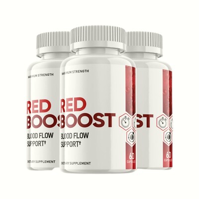 3-Pack Red Boost-Red Boost Blood Flow Support Pills-Red Boost for Men - 180 Caps