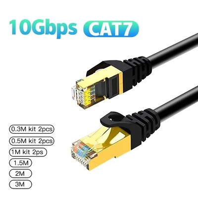 CAT 7 Flat Ethernet Cable LAN RJ45 Internet Router Patch Cord