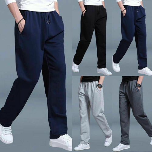 Uomo Casual Pantaloni Sportivi Larghi Jogging Palestra Sport Della Tuta  Tasche | eBay
