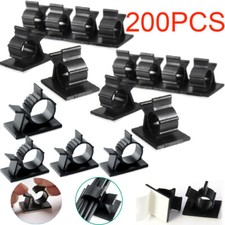 200pcs Cable Clips Self-Adhesive Cord Management Wire Holder Organizer Clamps US