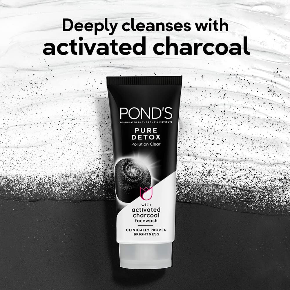 Pond’s Pure Detox Nettoyant Visage Charbon Actif – Anti-Pollution, 50g – Neuf