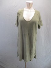 Madewell Size XS Womens Olive Cotton Blend Short Sleeve Short T-Shirt Dress 793