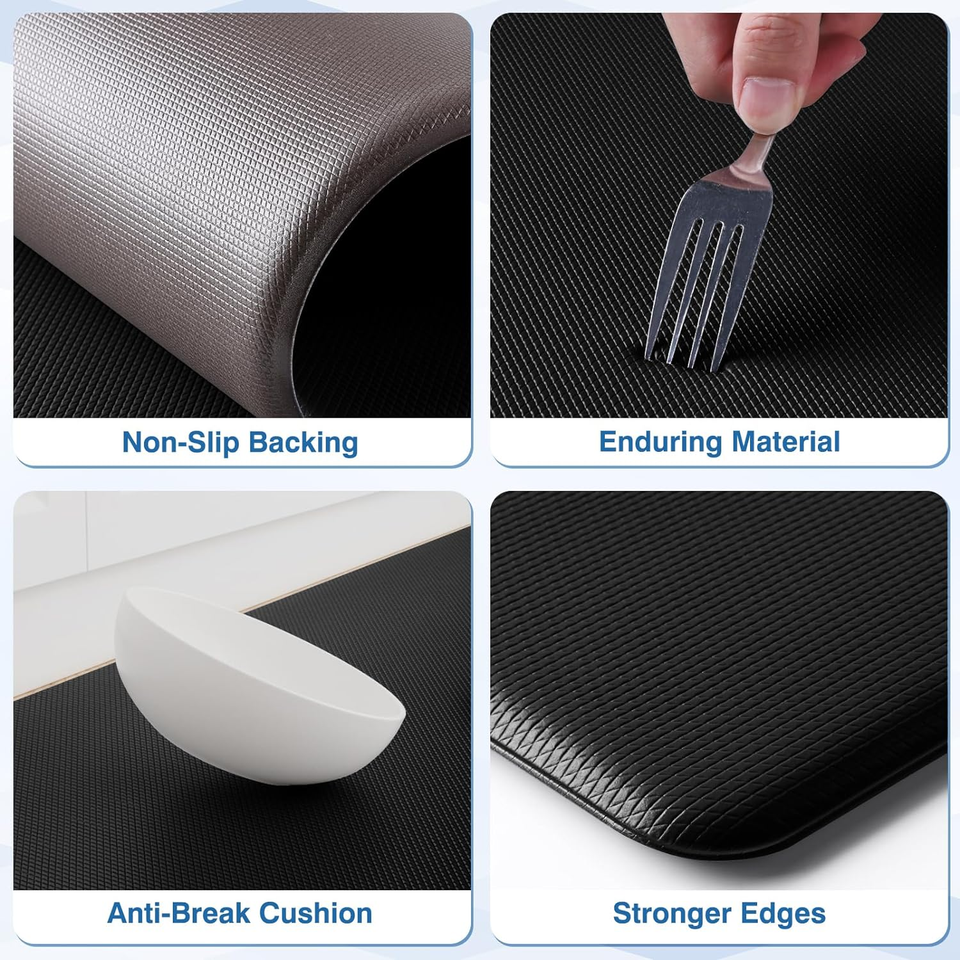 Enoh Kitchen Mats, 2PCS Kitchen Rugs, Cushioned anti Fatigue Kitchen