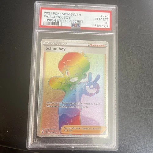 Schoolboy (Secret) 276/264 Swsh08: Fusion Strike Holo PSA 10 🔥🤘🏻 Pokémon