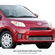 For Scion xD 2008-2013 APG 4-Pc Polished 8x6 mm Horizontal Billet Bumper Grille