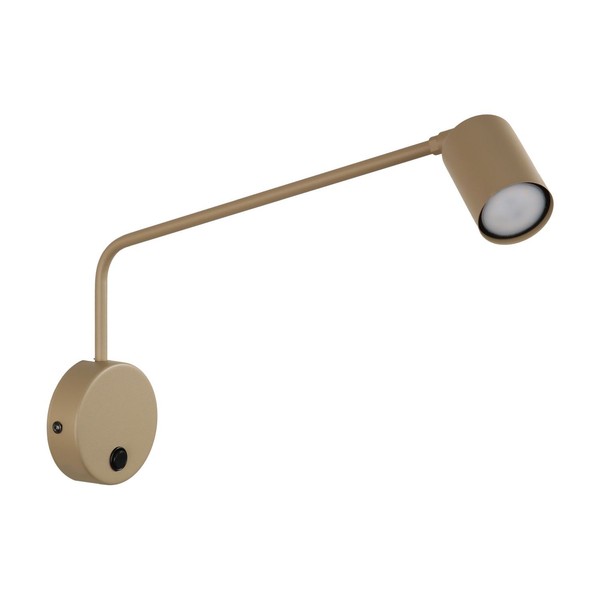 Wandstrahler Sandfarben Schalter GU10 H:43 Cm Beweglich Wandlampe Schlafzimmer-image