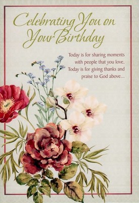 Birthday Bless Your Day Colorful Flowers Christian With Scripture Greeting Card