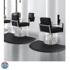 Salon mats for Hair Stylist 3'x4' Barber Shop Salon Chair Mats - Black Semi C...