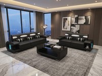 Modern Wohnzimmer Set 3-Sitzer 2-Sitzer Schwarz Weiß Sofa Couch Design