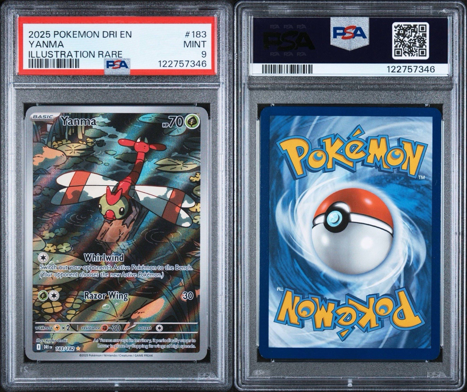 2025 Yanma 183/182 IR Pokemon Destined Rivals PSA 9