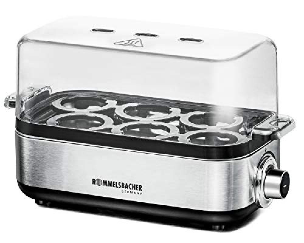 Rommelsbacher ER 600 Cuociuova, Acciaio Inox Nero - NUOVO 