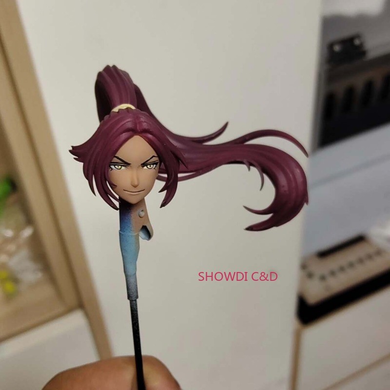 1/12 BLEACH Shihouin Yoruichi Cabeza Tallada Para 6" Romankey Crazy Figura Cuerpo