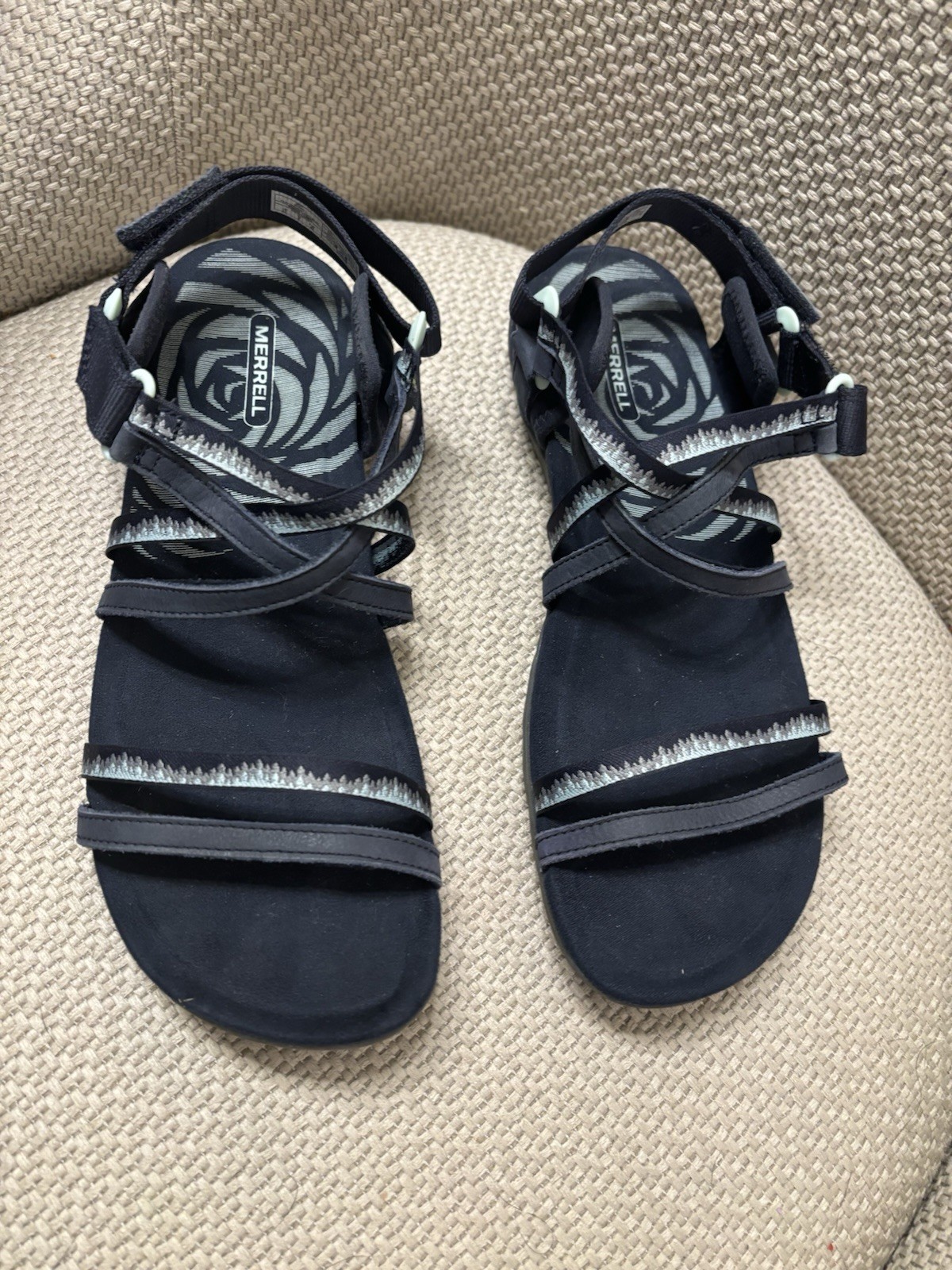 Sandali Merrell Terran 3 Cush Lattice donna taglia 11 blu navy scarpe casual con cinturino