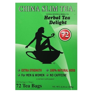 72 China Slim Tea Tea Bags Extra Strength No Caffeine