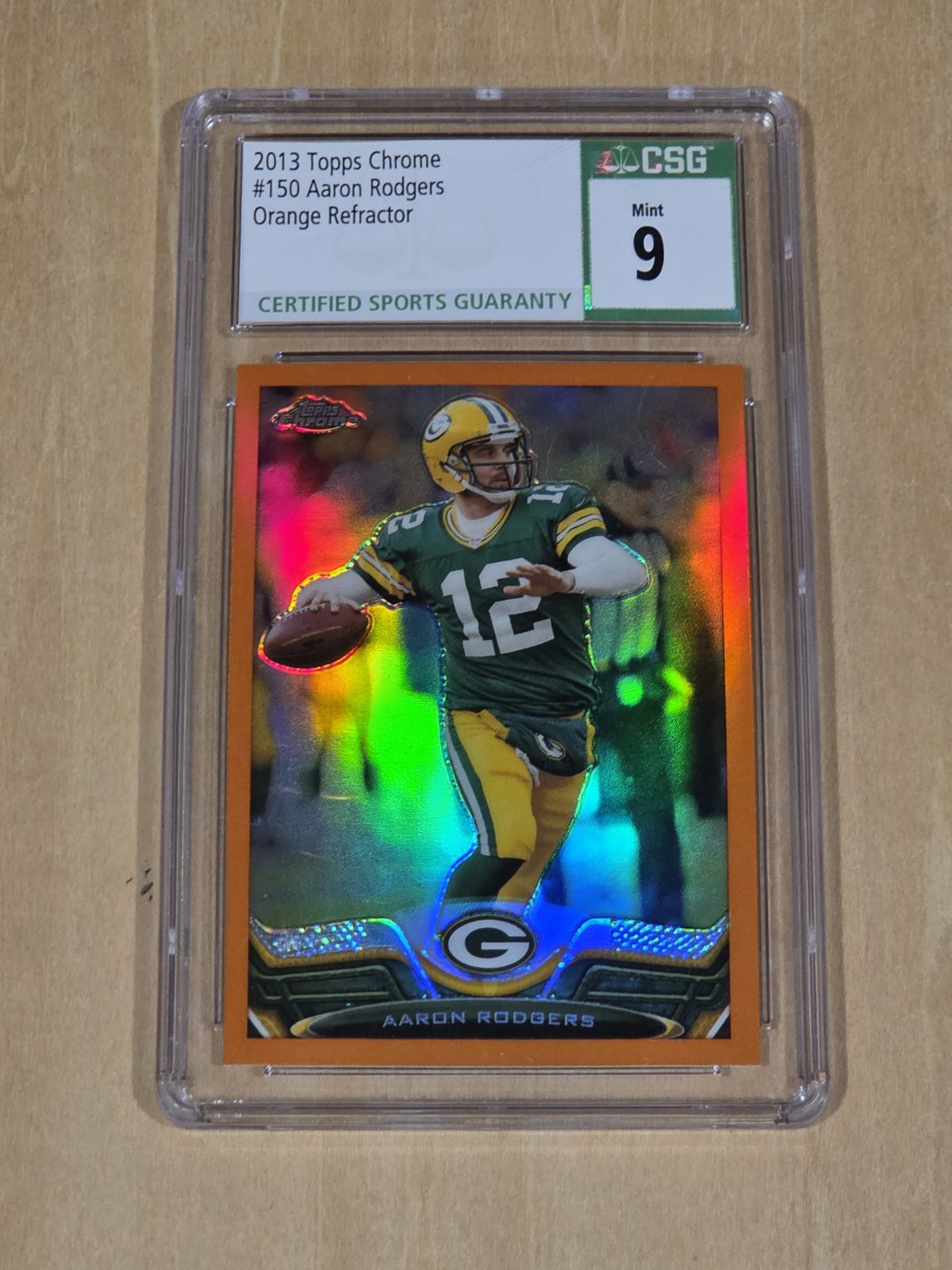 Aaron Rodgers 2013 Topps Chrome Orange Refractor. Steelers