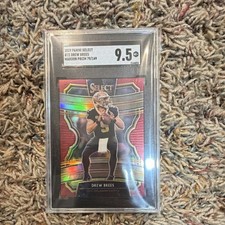 2019 Panini Select Maroon Prizm Concourse Drew Brees #72 /149 SGC 9.5 Saints