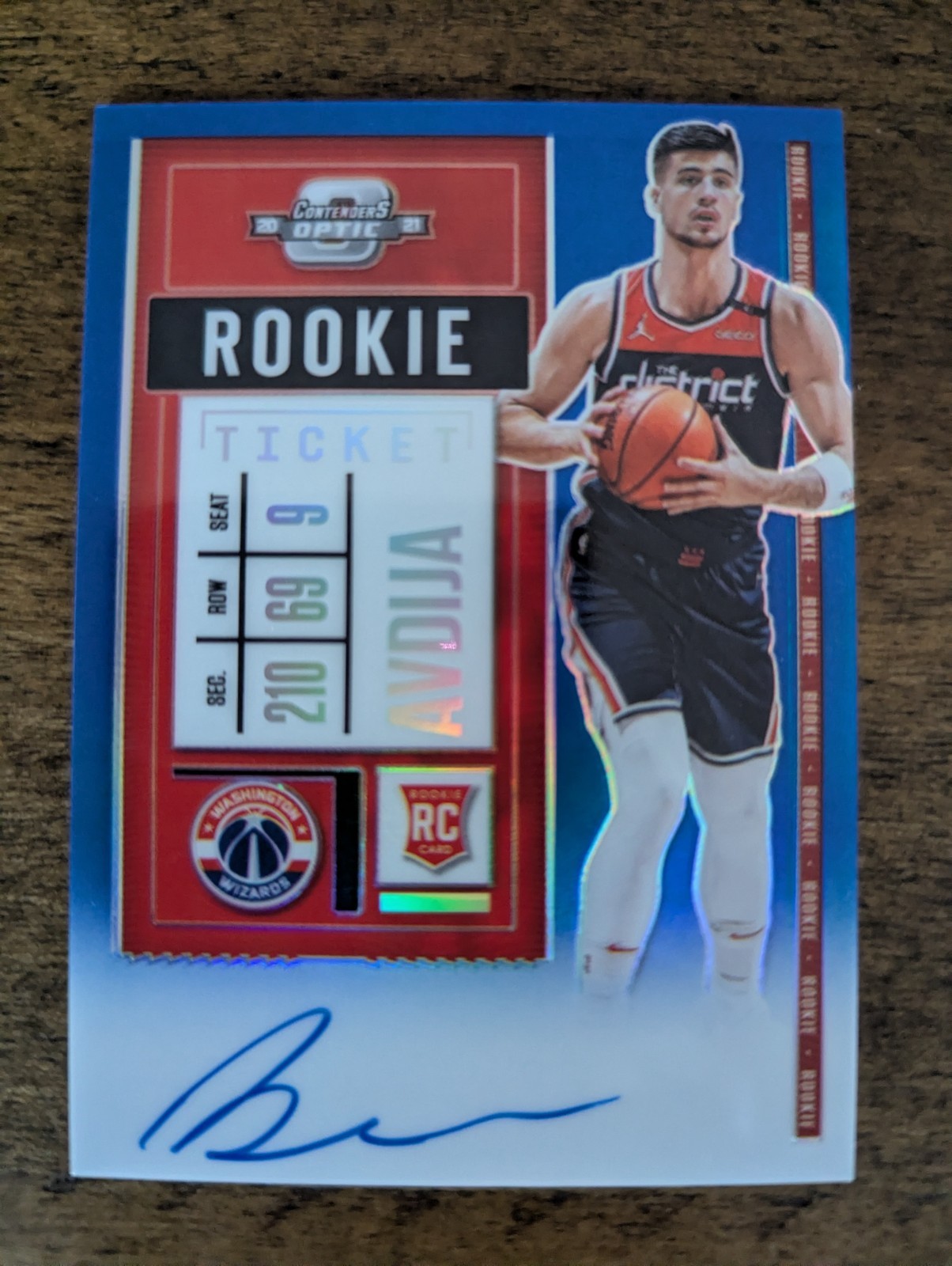 Deni Avdija 2020-21 Contenders Optic RC Rookie Ticket Auto Variation Blue #/49