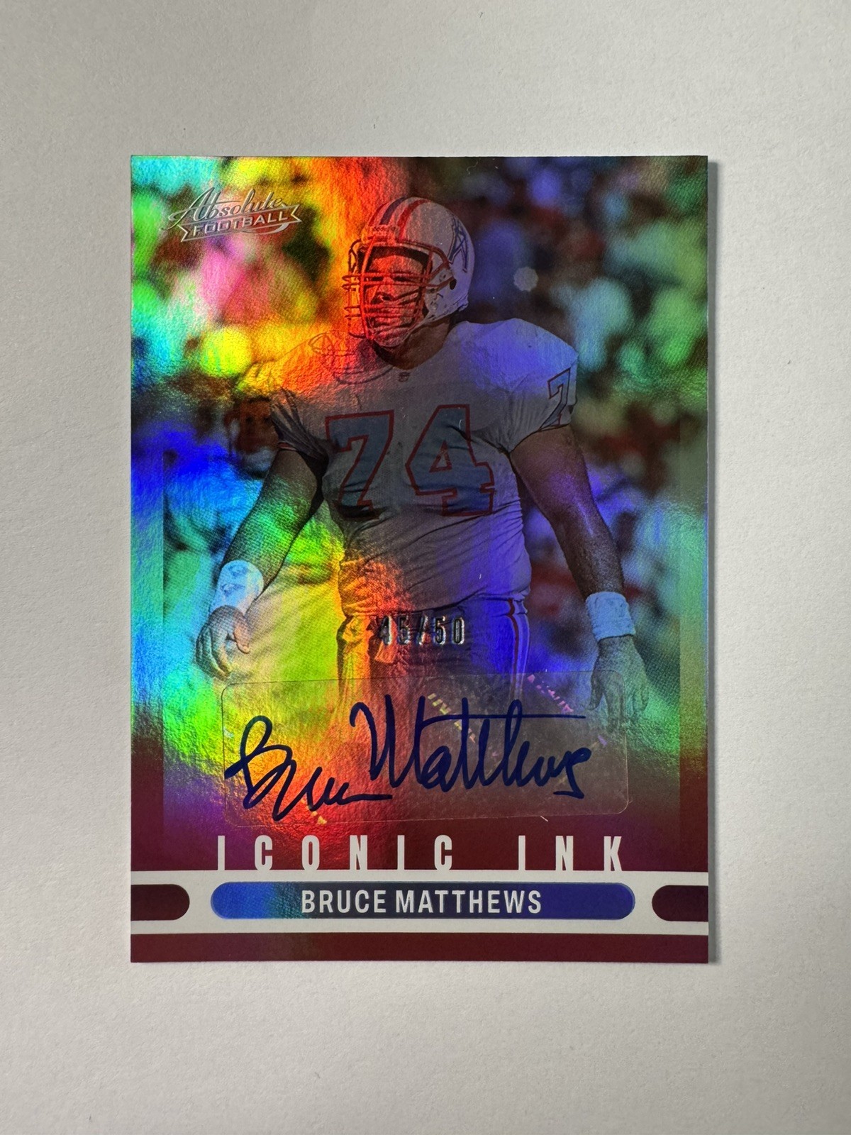 2022 Panini Absolute Iconic Ink Bruce Matthews Red 45/50 Auto