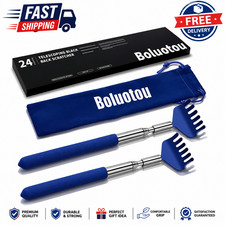 Share 2 Pack Portable Extendable Back Scratcher, Stainless Steel Telescoping Bac