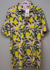 Puma X AP Lemon Branch/Floral Men  s Golf Polo Pale Pink  Green Size: Large NWT