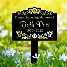 Personalized Memorial Garden Sign, Planted in Loving Memory Garden Stake
