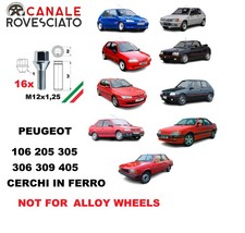 kit 16 bulloni ruota peugeot 106 205 305 306 309 405 cerchi in ferro per rallye