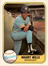 1981 Fleer Maury Wills #595 Seattle Mariners