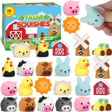 36 PCS Farm Animal Mochi Squishy Toys Stress Squishy Toys for Kids Party Favors