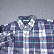 Vintage GANT Flannel Shirt Mens Large Plaid Cambridge Diagonal Twill Made In USA