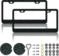 Black Leopard Print Printing License Plate Framesleopard Car Accessories For Wo