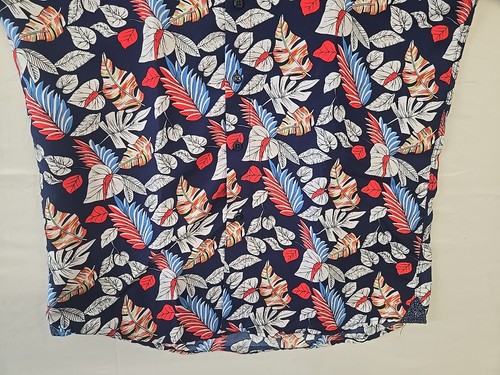 SILVER STONE Collection Men’s LARGE Modern Fit Hawaiian Short Sleeve Shirt - Picture 2 of 10