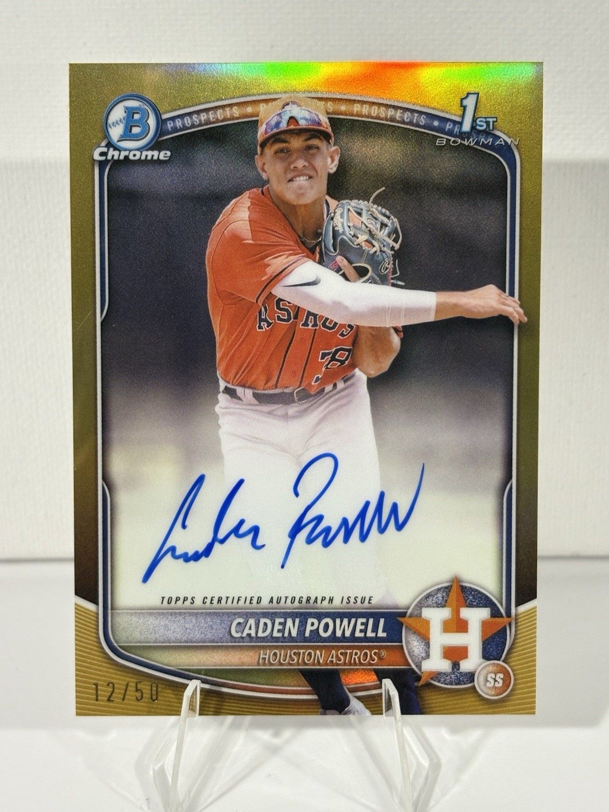 2025 Bowman Chrome Prospect Auto CADEN POWELL 1st Bowman CPA-CPO True Gold /50
