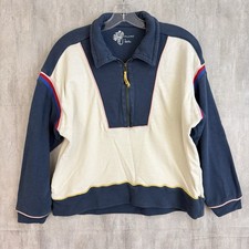 Anthropologie Pilcro Colorblock Quarter Zip Sweatshirt Women’s M Retro Sport
