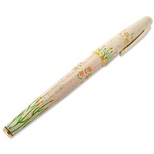 Vintage Pilot Flower 18K Gold Fine F Nib Fountain Pen Made in Japan
