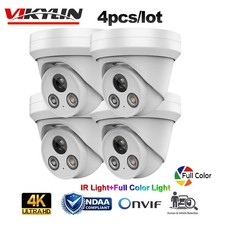 4 Pack Vikylin 4K 8MP Full Color IR Light Security IP Camera POE Onvif Microphon