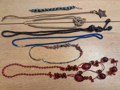 Job Lot Vintage Retro Handmade Beaded Necklaces