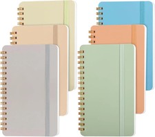 6 Pack Small Spiral Notebook 4x6 Cute Pocket Journal Note Taking School Work