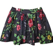 LUX Urban Outfitters SKINS Floral Skater Mini Skirt Dark Grey Red Y2K Medium