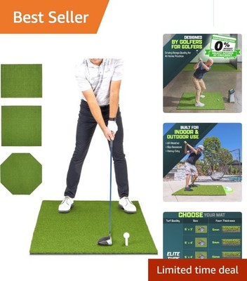Heavy-Duty Golf Practice Mat 5' x 3' with Rubber Tees - Train Anywhere with Ease