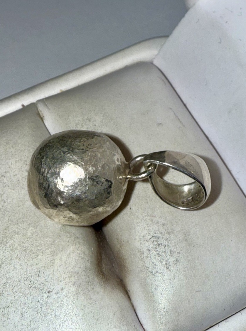 Designer Solid Sterling Silver Large Hammered Bal… - image 4