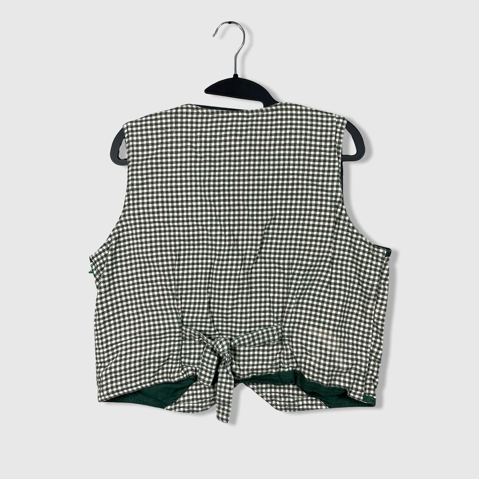 复古 Westbound 圣诞背心女式 L 格子假日树刺绣新奇 — 第 3/4 张图片