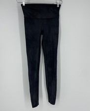 SPANX Leggings Women's Size L Black Faux Leather High Rise Shiny