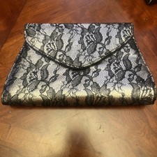 Vintage Neiman Marcus black lace clutch convertible purse bag y2k new never used