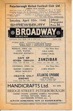 Peterborough United v Shrewsbury Town (Midland League) 1947/1948