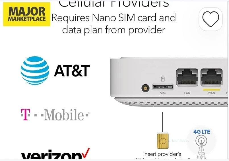 Netgear LM1200 4G LTE Broadband Modem with Cables - Image 3 of 4