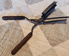 Vintage/Antique Hair Crimper Iron With Wood Handles