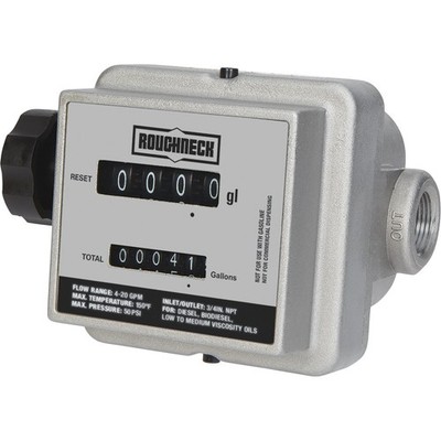 Roughneck Mechanical Fuel Meter, 4 20 GPM, 3/4in. Inlet/Outlet