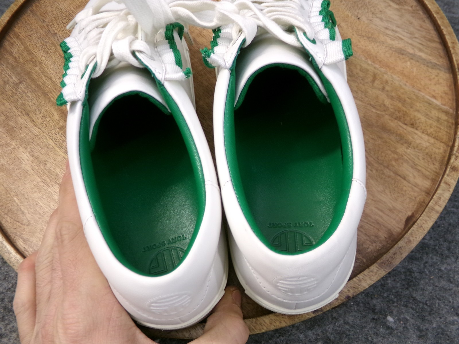 Tory Burch Sport Ruffle Sneakers Women's Size 10 M White Green Leather Shoes thumbnail 10