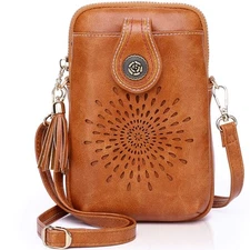 Small Crossbody Bags for Women, Lightweight Vegan Leather Cell Purse, Cute