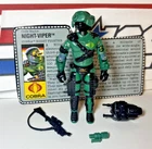 GI Joe Cobra Night Viper 1989 v1 *100% COMPLETE w/Card, Near Mint!* Vintage ARAH